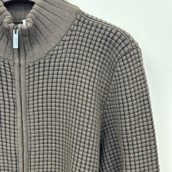 Armani Collezioni Textured Wool Cardigan | Size Large - Picture 2 of 4